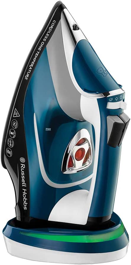 Russell Hobbs 26020 Cordless One-Temperature Steam Iron, Plastic, 2600 W, 350 milliliters, Blue/White in GH