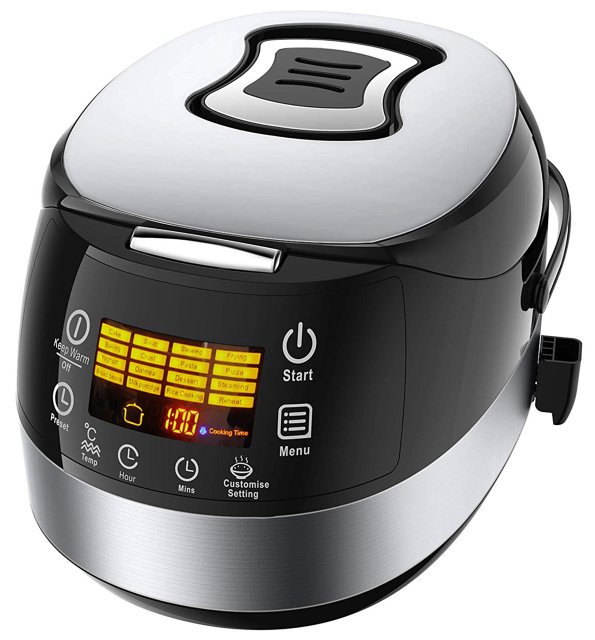 Rice Cooker All-in-1 5L Programmable Multi Cooker, Rice Cooker, Slow cooker, Steamer, Saute