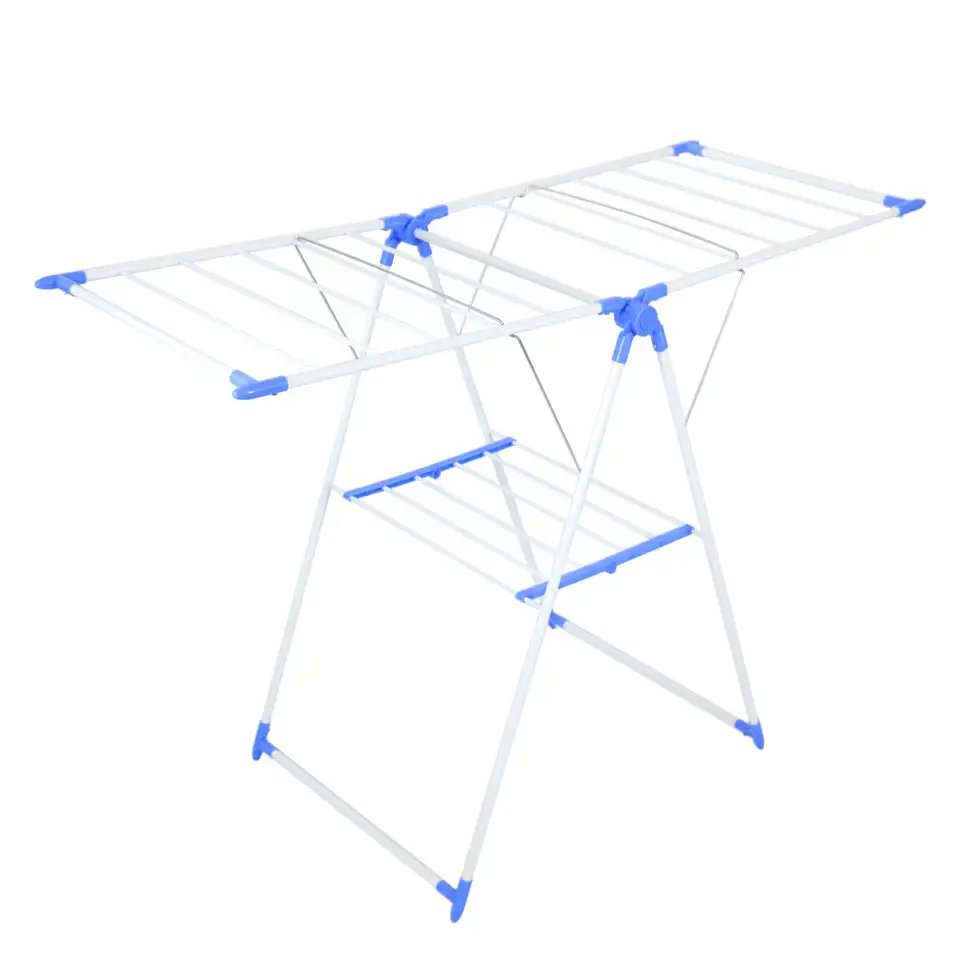 Laundry Rack Foldable Cloth Drying Stand Stainless Steel Space-Saving Clothes Dryer Rack