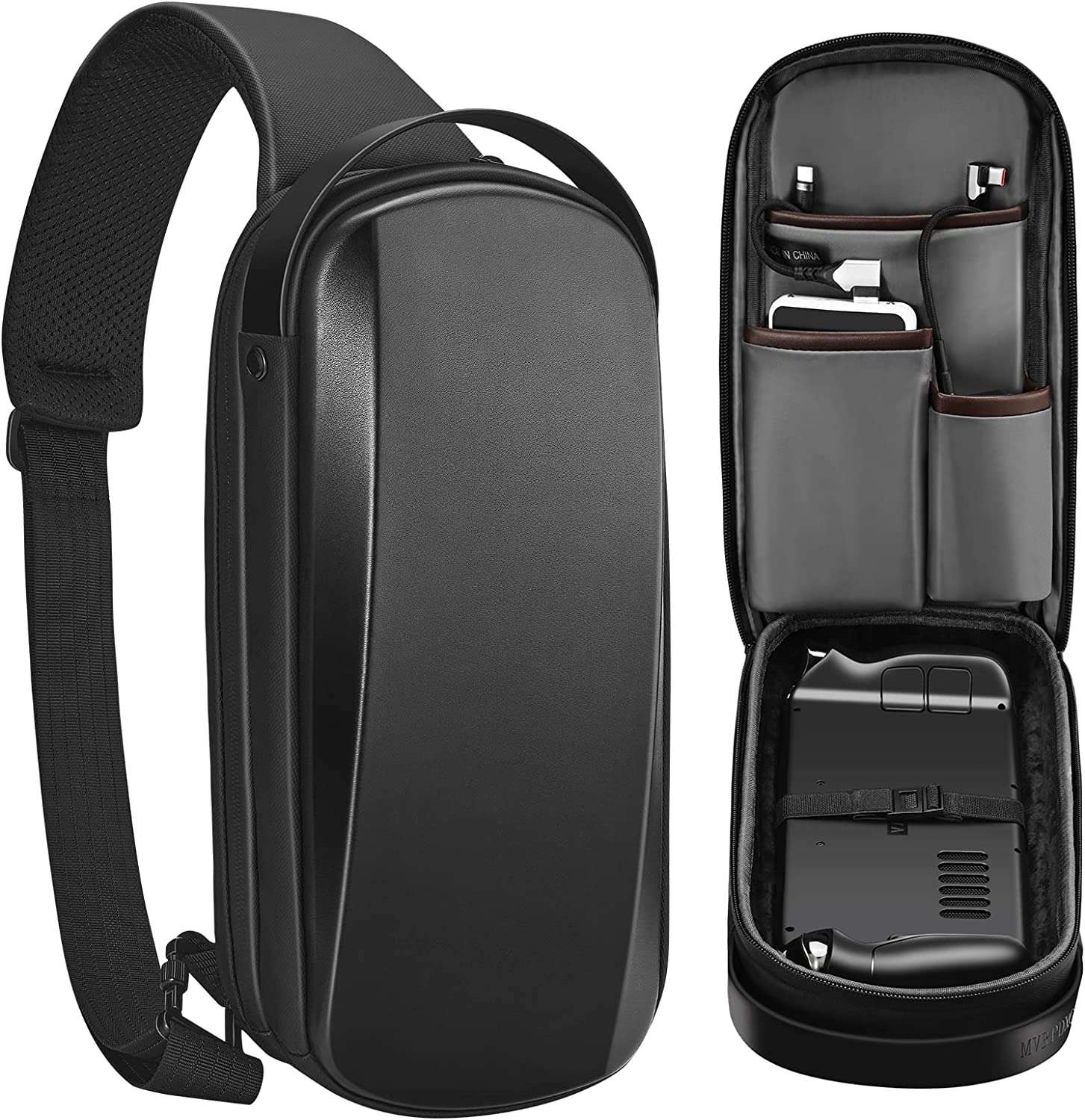 MVRPDXC Carrying Case for Steam Deck Console & Accessories, Shockproof Hard Shell Protective Crossbody Shoulder Chest Backpack with Pockets Fit Console for Travel and Home Storage