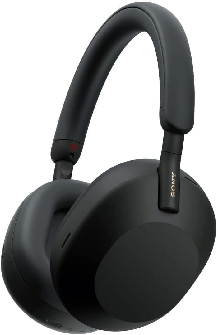 Sony WH-1000XM5 Headphones Wireless Noise Cancelling Earphone Headset - 30 hours battery life - Over-ear style - with built-in mic for phone calls - Black (Renewed) in GH