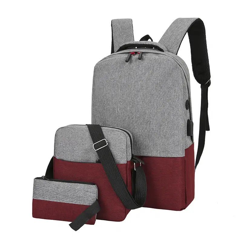 3 Pieces Laptop Bags Custom College School Backpack