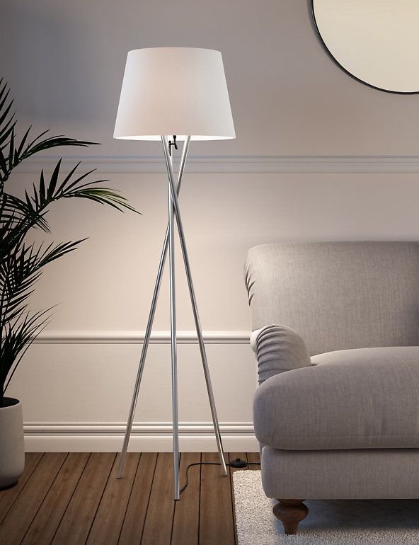 Tripod Floor Lamp Fabric Shade in GH