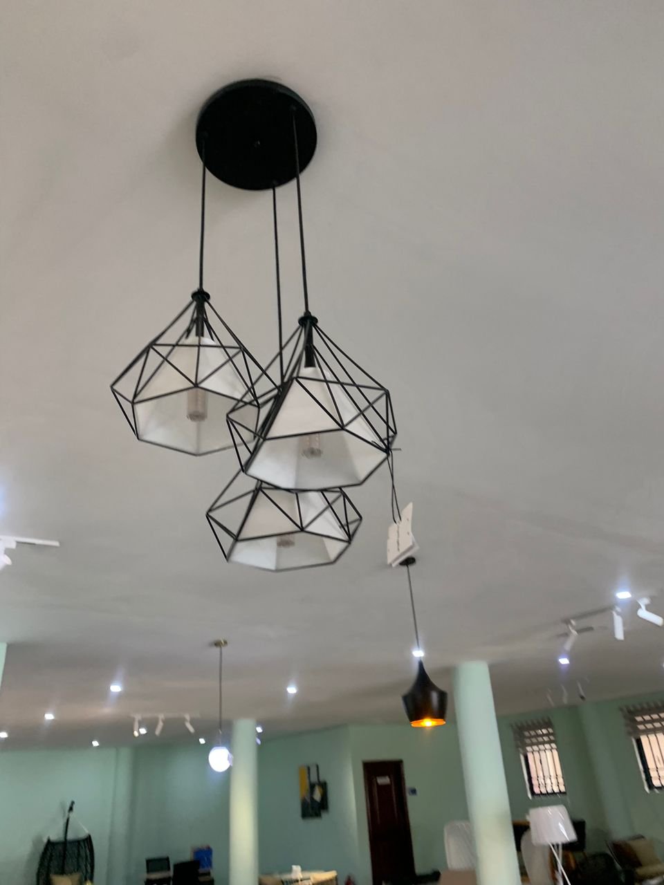 3-Light Modern Geometric Pendant Ceiling Lamp | Black Hanging Light – Ghana in GH