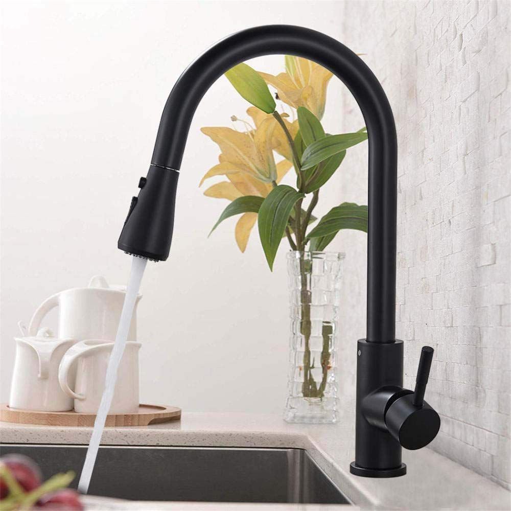 Pull-Out Kitchen Tap water Pull Down Sprayer Faucet Single Hole Deck