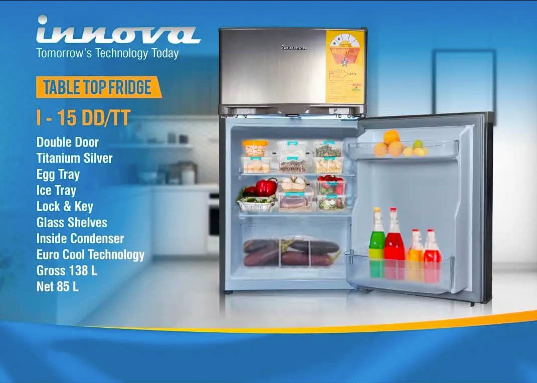 Fridge Freezer Table Top Double Door With Bottom Freezer Refrigerator 138L in GH