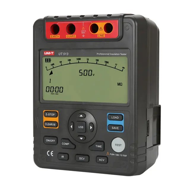 UNI-T UT513 Digital Insulation Resistance Tester est Meter Megger tester 1M-1000G OHM 5000V USB Interface in GH