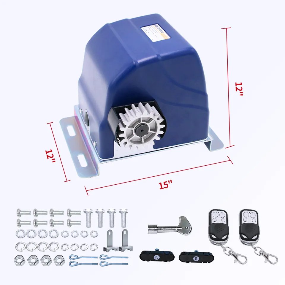 Sliding Gate Motor Operator 24V DC Auto Remote Control 450kg Automatic Sliding Door Opener Powered by Battery or Electric