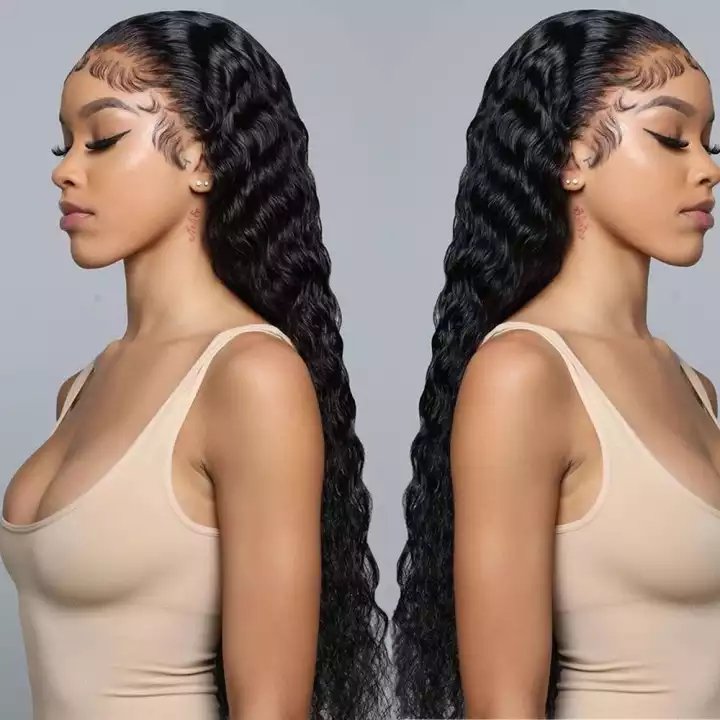 Hair - Real Unprocessed Virgin Brazilian,HD Transparent Lace Curly Wig in GH