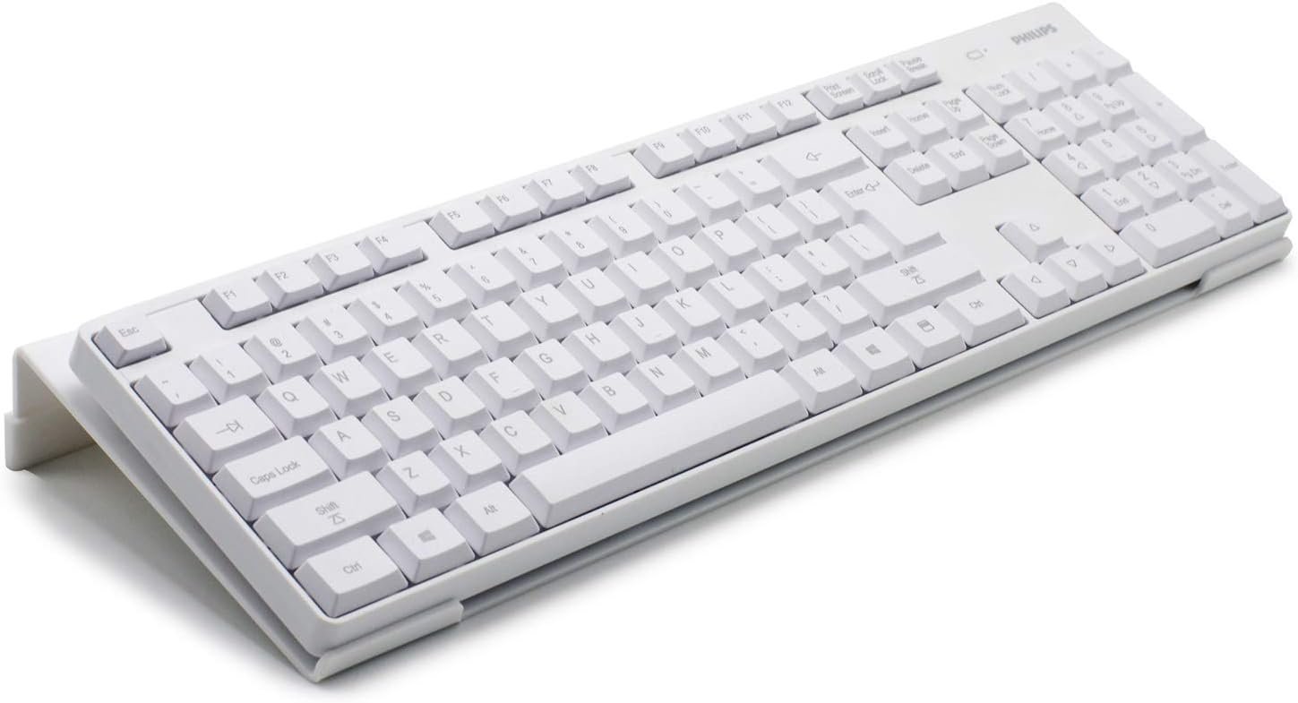Tilted Computer Keyboard Holder for Easy Ergonomic Typing, Keyboard Stand for Office Desk, Home, School, Clear White Richboom Acrylic