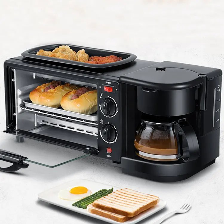 Breakfast Maker Machine Temperature Control Breakfast Sandwich Maker 3 In 1 Breakfast Makers