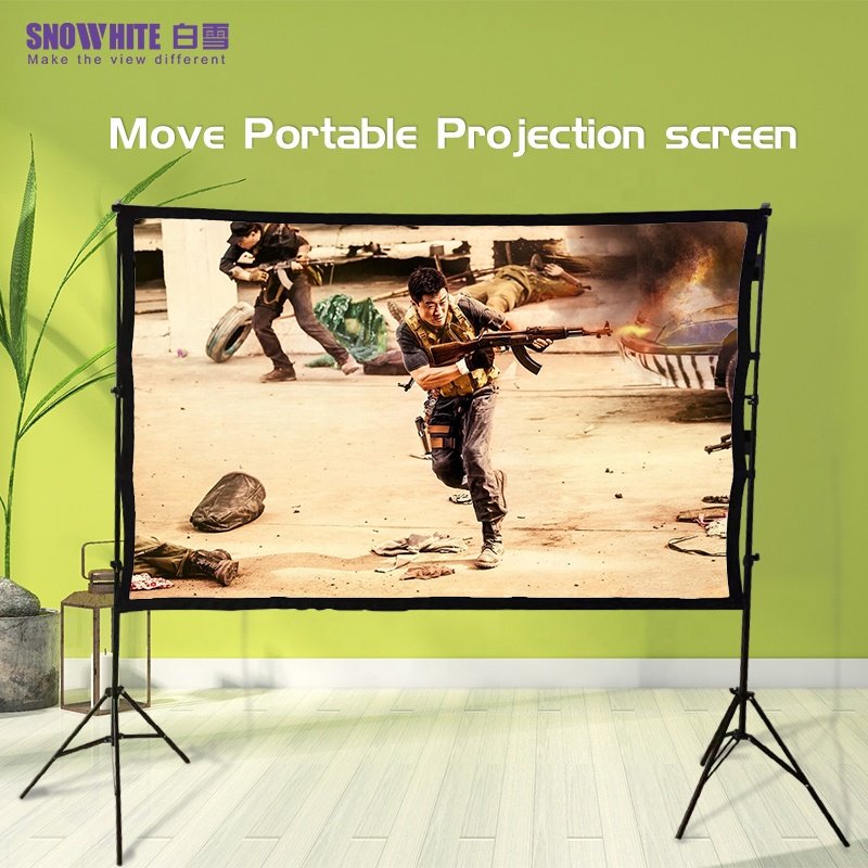 Outdoor portable projector screen home theater simple foldable projector screen telescopic tripod projection screen