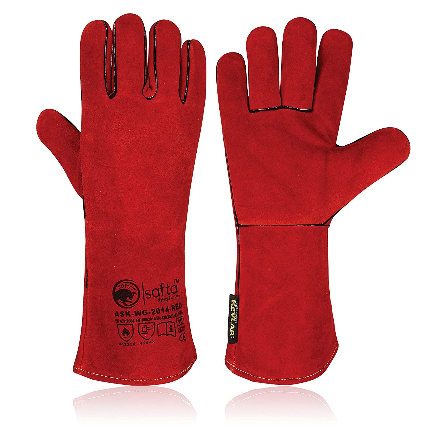 Extreme Heat Resistant Gloves, Cow leather with Kevlar Stitching, Ideal Welding gloves for TIG and MIG , Perfect BBQ gloves for cooking in Grill