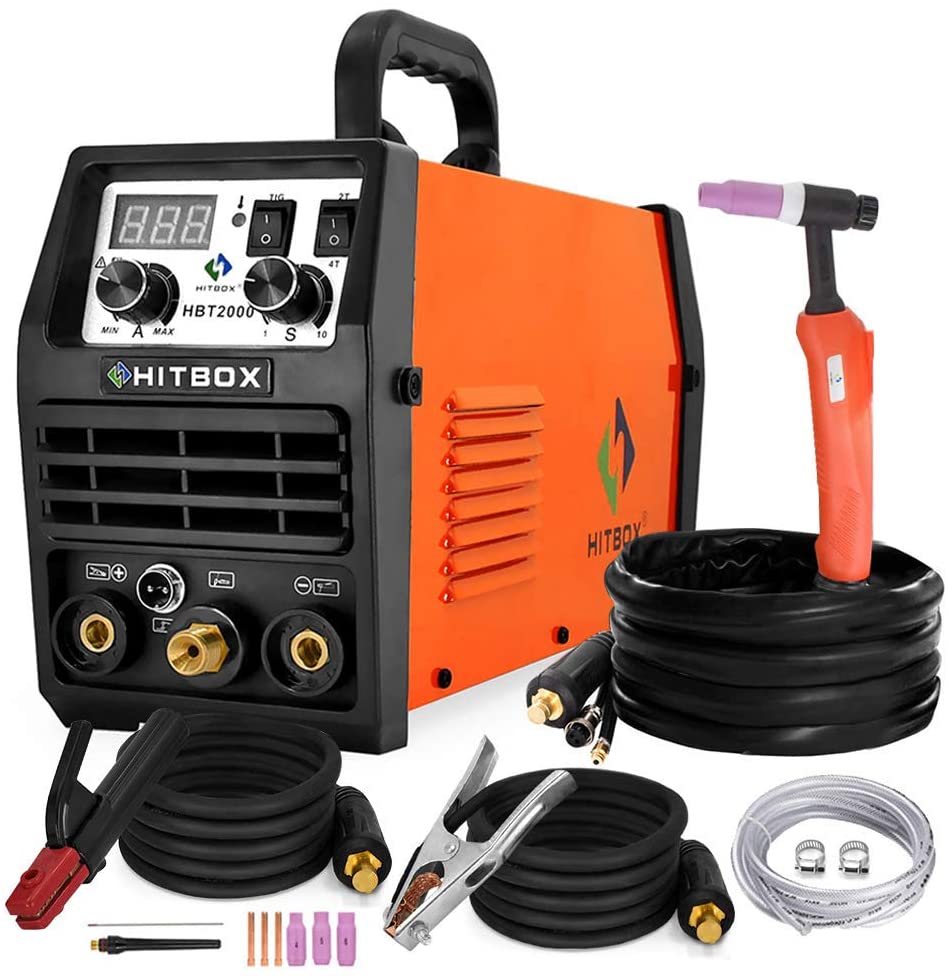 2 in 1 HITBOX TIG ARC Welder 200Amp 240V HF TIG/ARC Welding Machine Inverter IGBT Stick MMA Welder Model HBT2000
