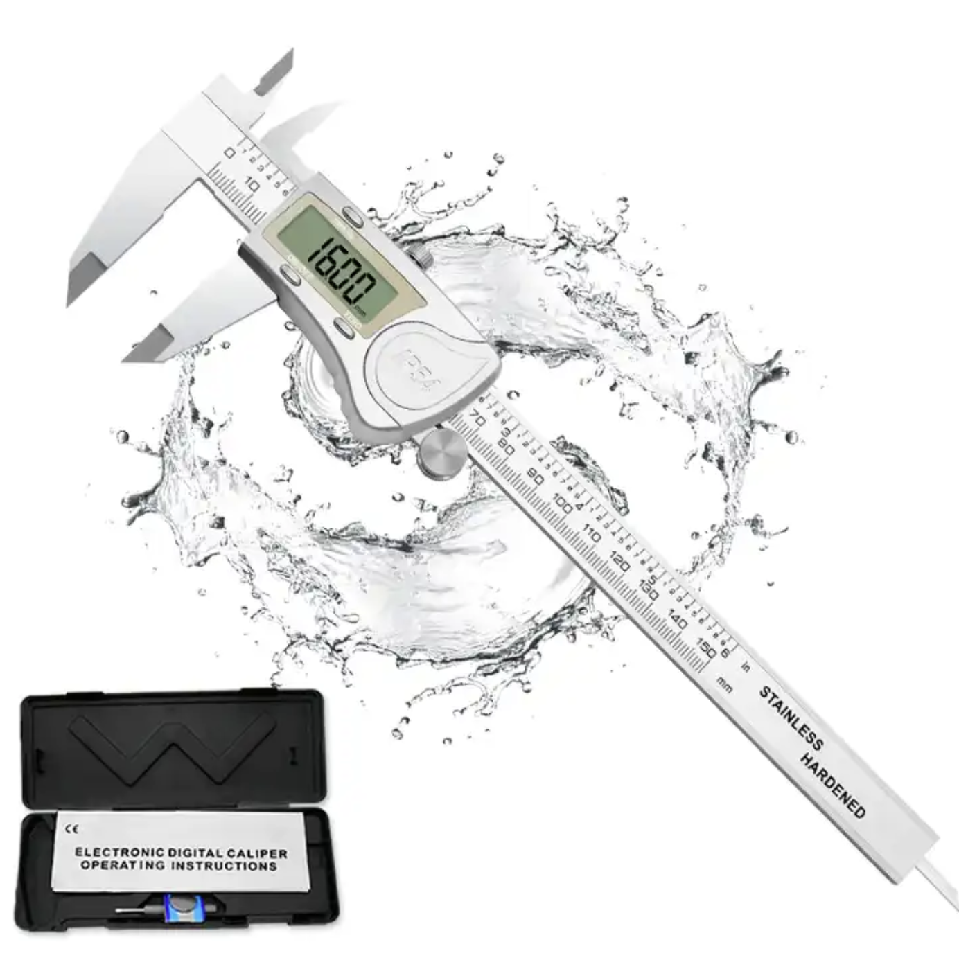 Digital Calipers Measuring Tool IP54 High Precision Electronic Vernier 150mm/6 Inch Waterproof Stainless-Steel Caliper