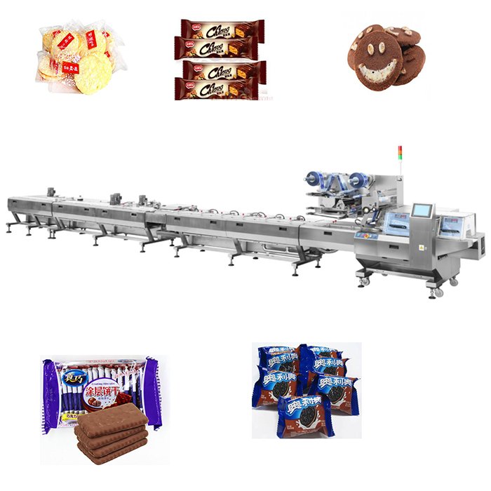 Small to large scale biscuits cookies filling and packing machine
