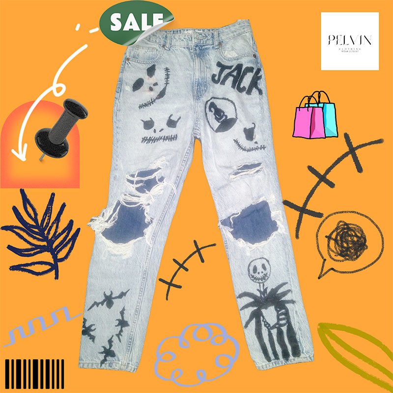 Jeans painting designs