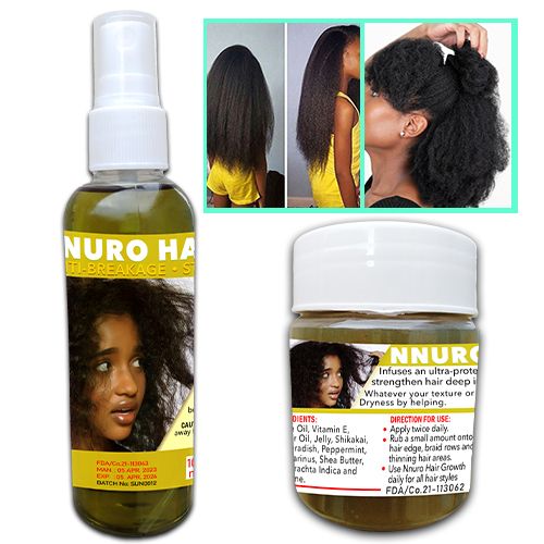 Hair Growth Oil - 100ml + Hair Growth Cream - 140g ( Nnuro Hair Food ) in GH