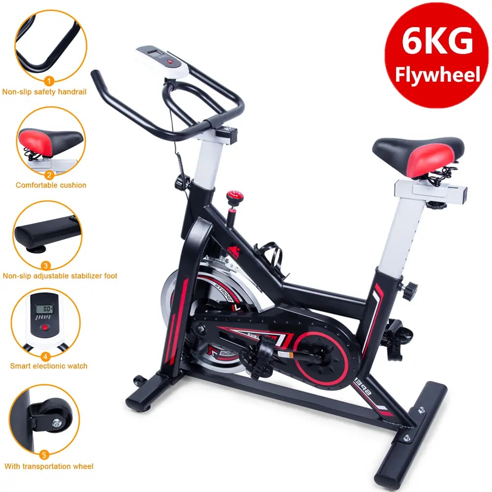 Exercise Bike 6kg Flywheel Stationary Cardio Exercise Spinning Bike