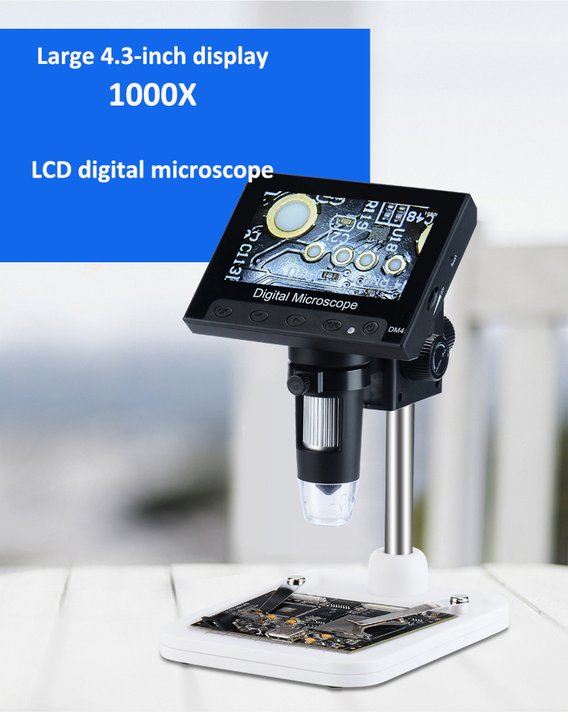 1000x Portable HD Digital Microscope with 4.3 inch LCD screen
