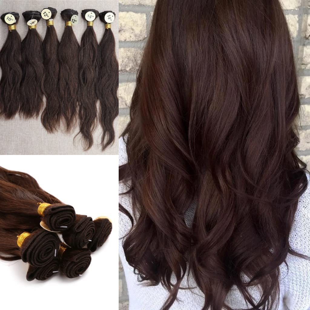 Natural Weaves For Wig Making Silky Straight Human Hair Weaves Bundles 10"x2pcs,12"x2pc,14"x2pc 6pcs Total 200g Weft Hair in GH