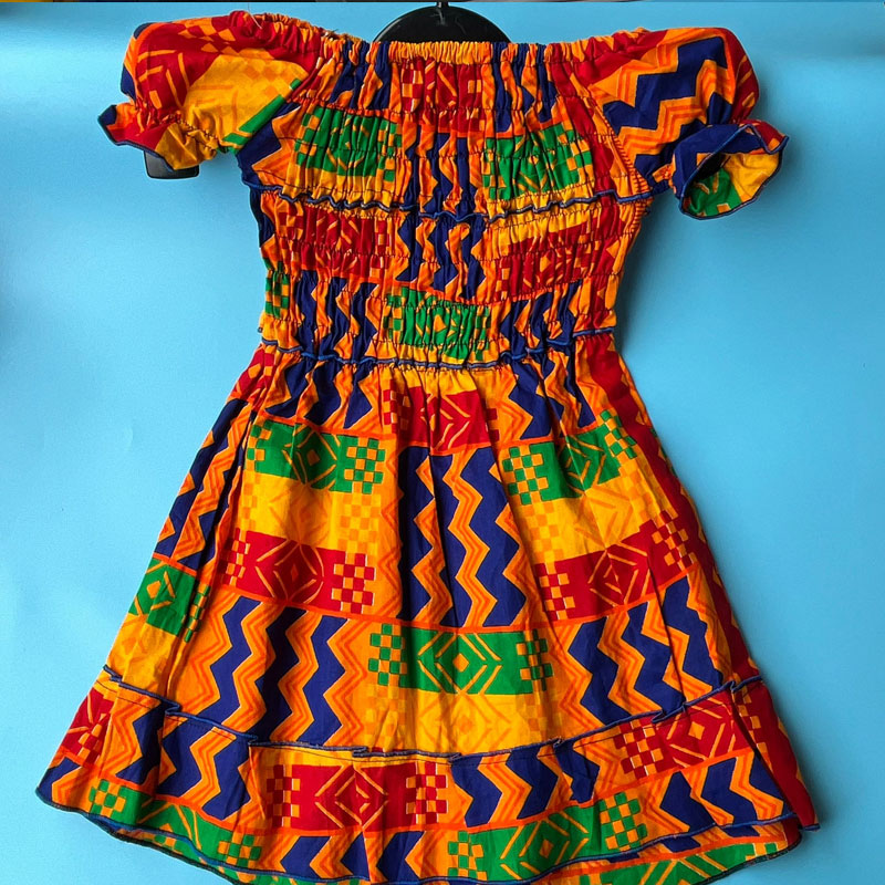African Kids Girls Dress Short Sleeve Princess Baby Girl Dashiki Print