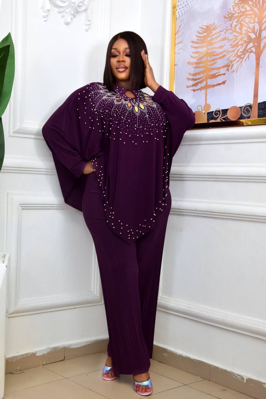 African Women Suits Dress & Trousers sets Europe African plus size lady's suit & wide leg pants