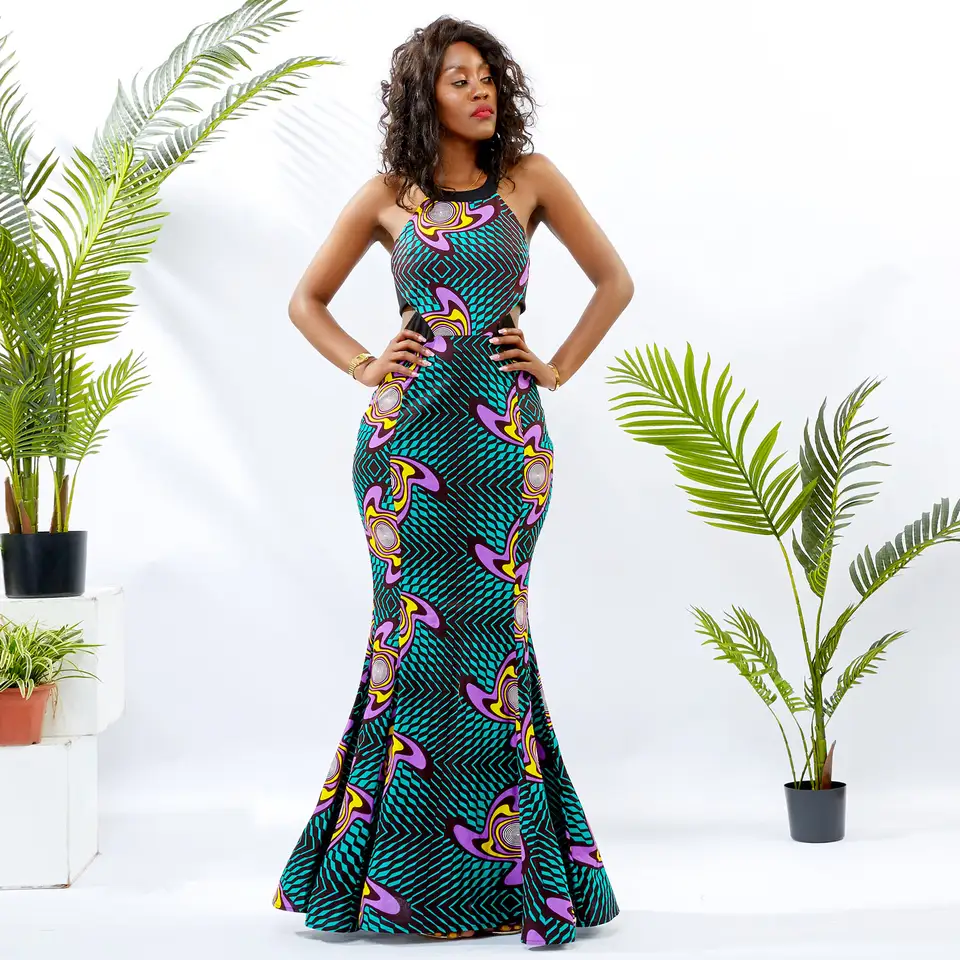 Sleeveless Gown African Women's Dresses Ankara Print African Dress for Women Clothing
