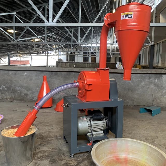 Hammer Mill Machine with Suction for Grinding Grains Corn