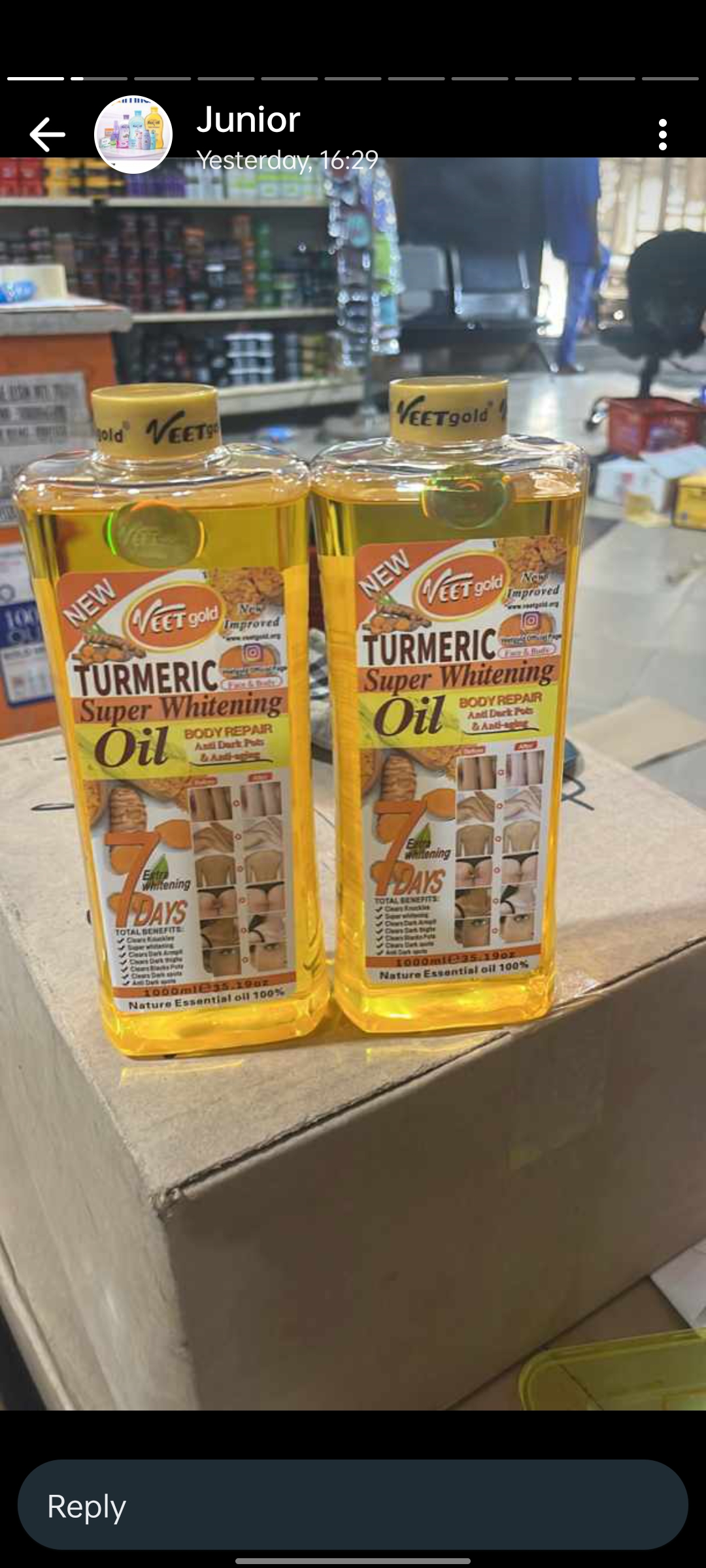 Veet gold tumeric oil 1000ml