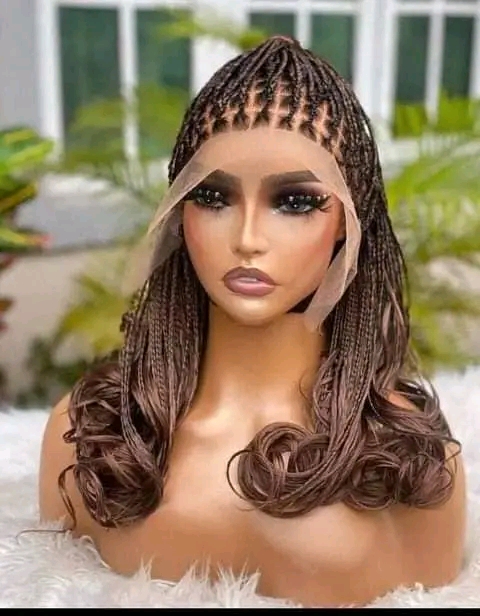 TINY BOX PARTING CURLY BRAIDED WIG FOR LADIES