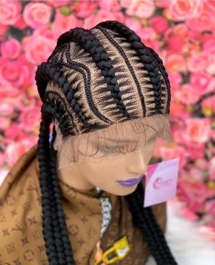 CENTRE PARTING BRAIDED WIG FOR LADIES