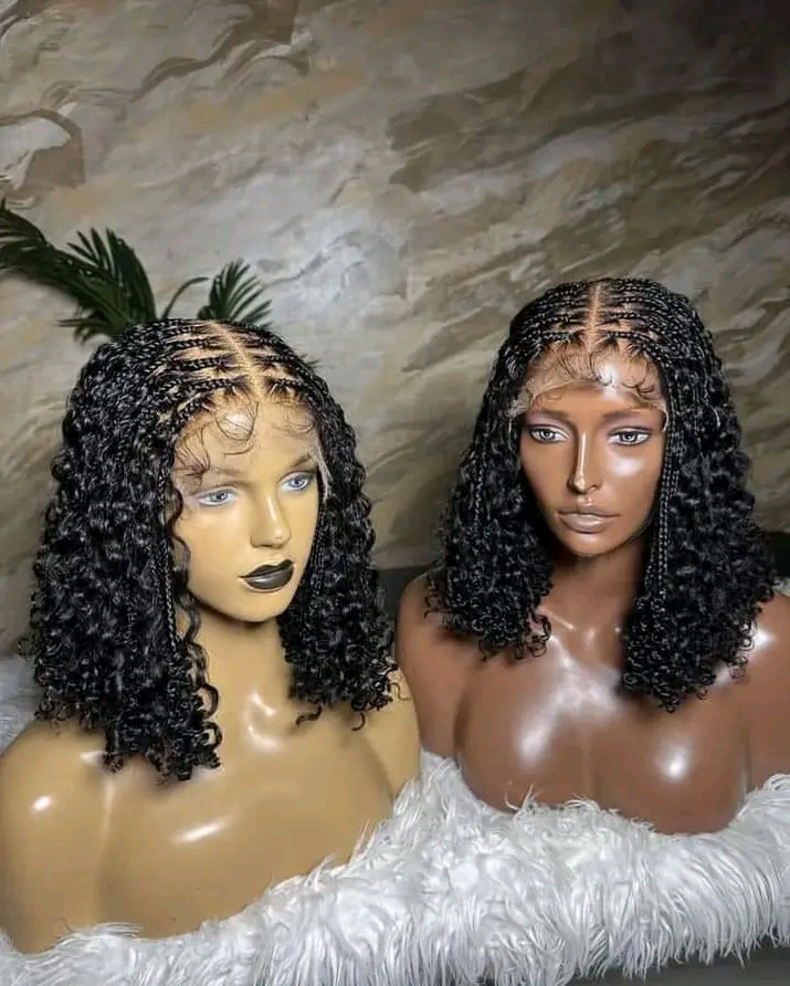BOX CURLY BABY FRONTAL BRAIDED WIG FOR LADIES in NG