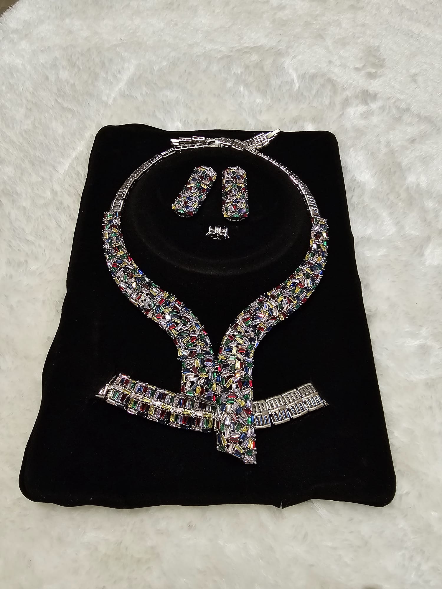 UNIQUE ZIRCONIA MULTICOLOUR JEWELLERY SET