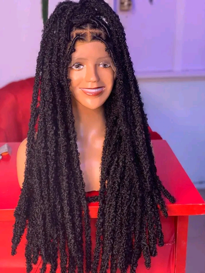 BOX PARTING LONG DREAD BRAIDED WIG FOR LADIES