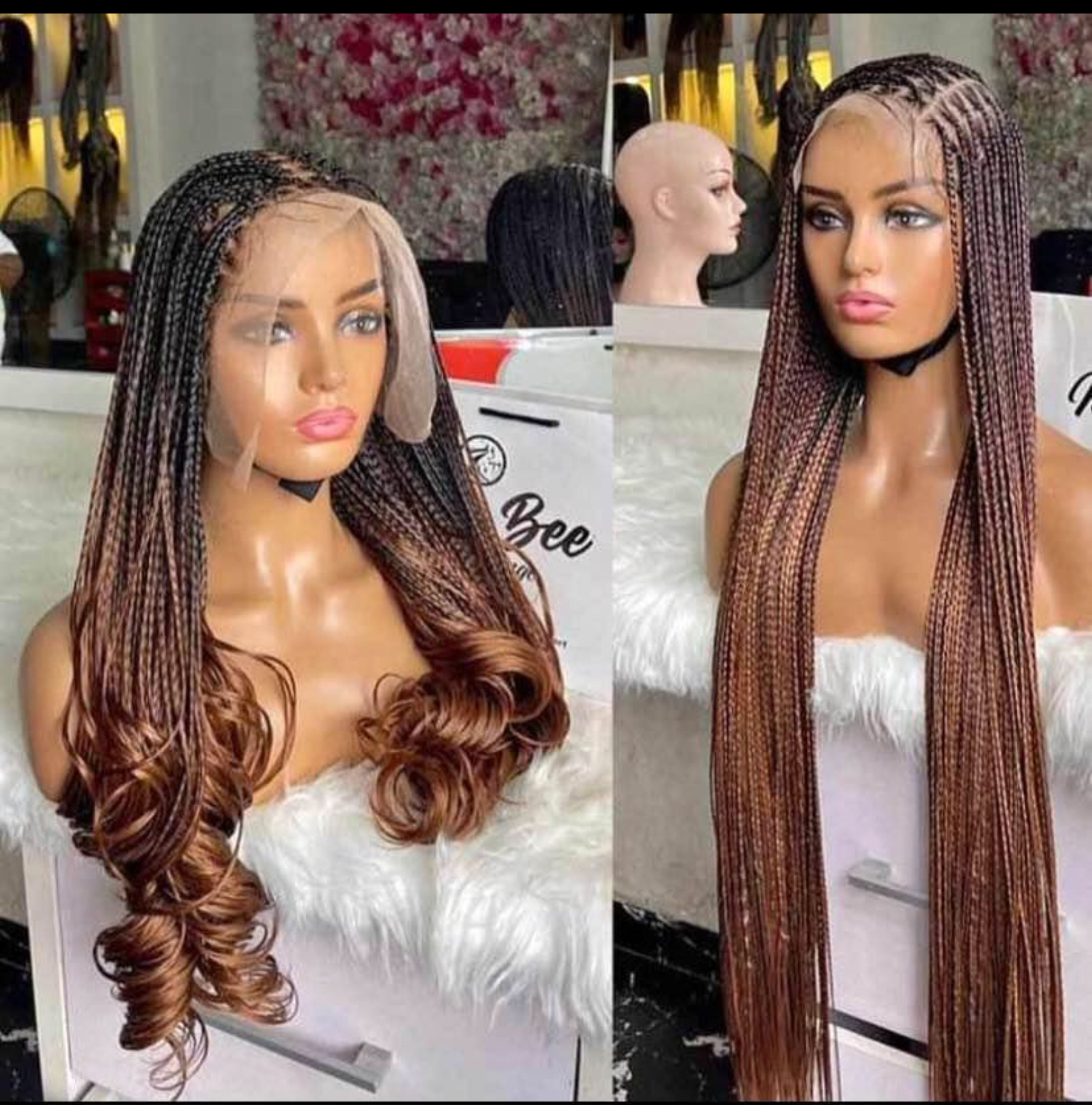 BROWN SINGLE PICKING BRAIDED WIGS FOR LADIES