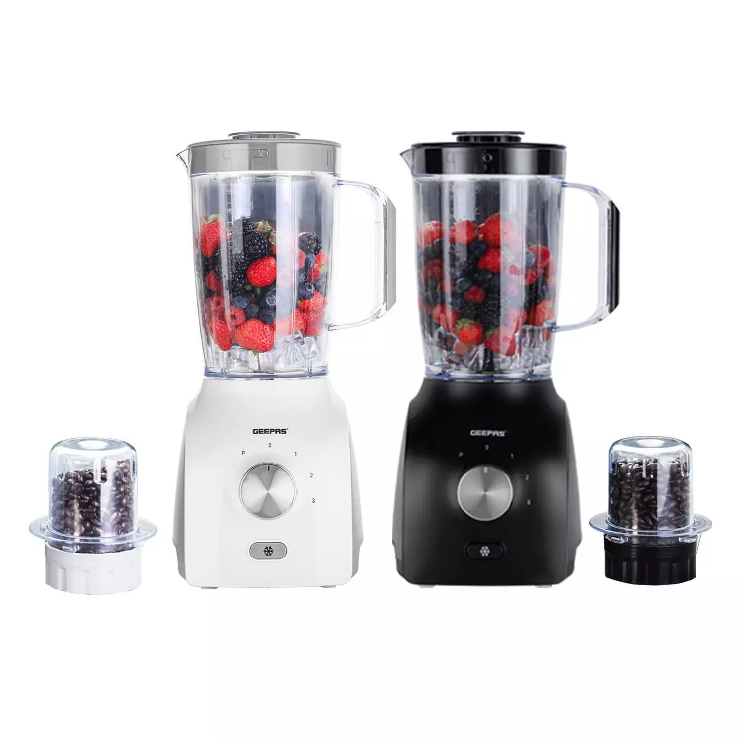 Blender 600W 2 in 1 Food Jug Blender 1.5L Jar & 0.3L Mini Coffee Spice Mill Ice Crushing