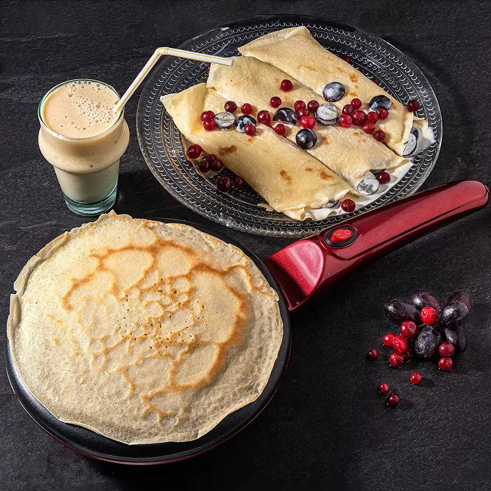 Pancake maker electric Pan cake crepe & non-stick automatic portable crepe maker with handle