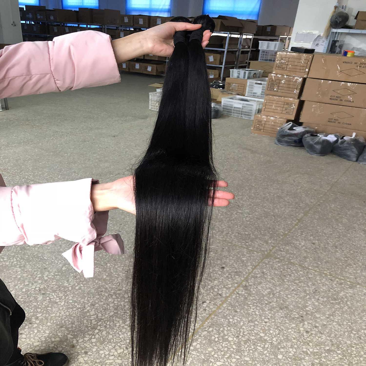 Raw Indian Straight Hair Weave, Peruvian 100% Human Hair Weft 32 34 36 38 40 Inch