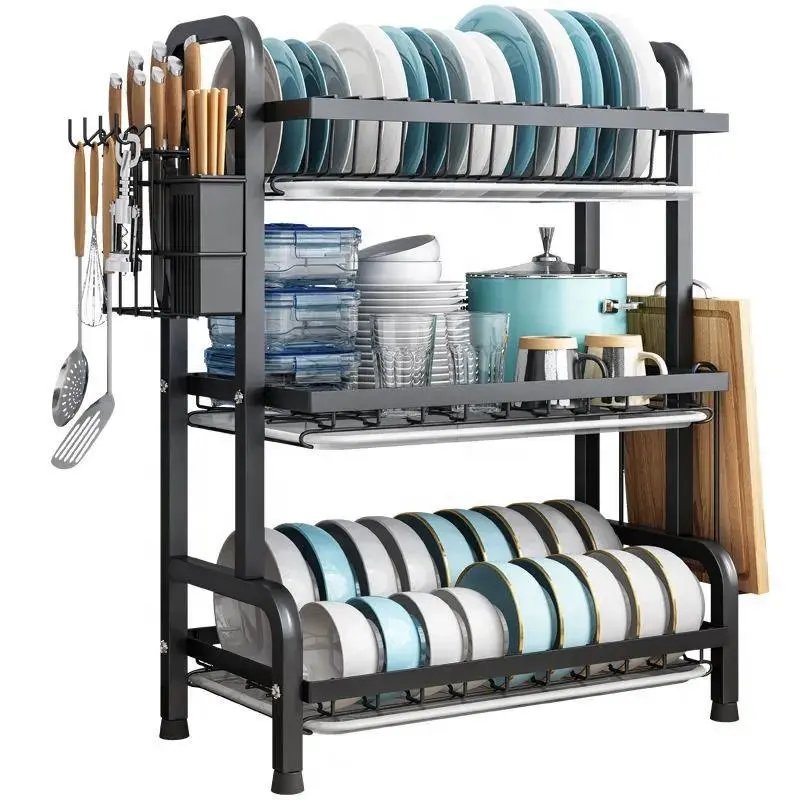 Dish Bowl Rack Stainless Steel Draining Storage